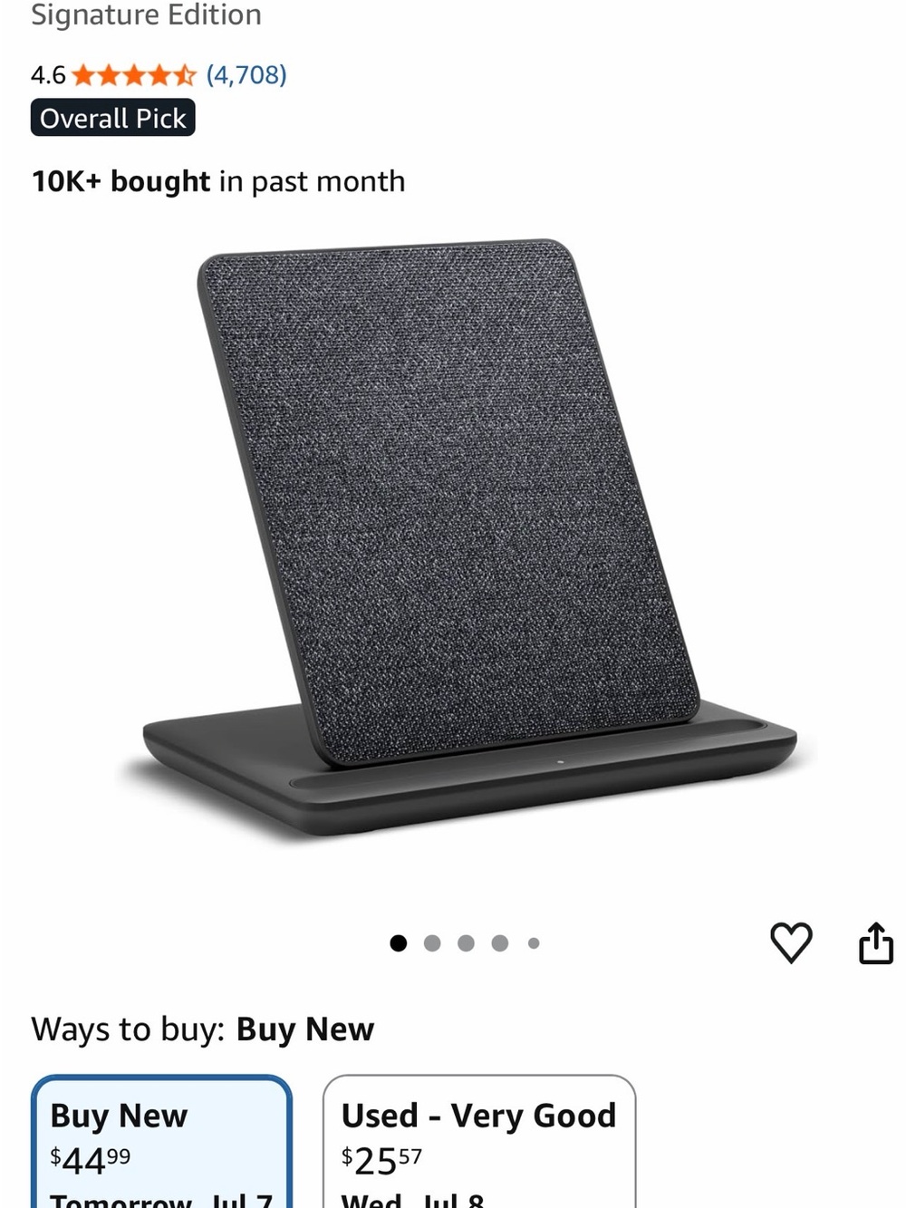 Anker Wireless Charging Stand in Charcoal Gray Fabric